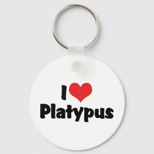 I Love Heart My Platypus Keychain