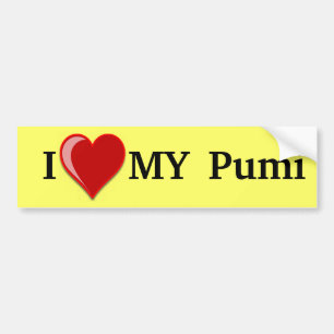 I Love (Heart) My Pumi Dog Bumper Sticker