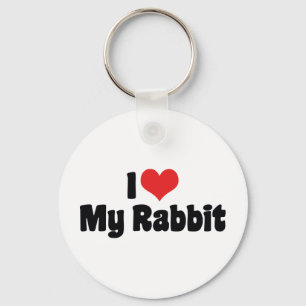 I Love Heart My Rabbit Keychain