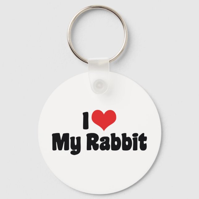 I Love Heart My Rabbit Keychain (Front)