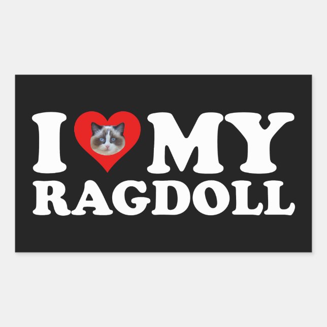 I Love (Heart) My Ragdoll Sticker (Front)