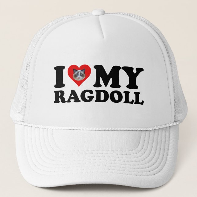 I Love (Heart) My Ragdoll Trucker Hat (Front)