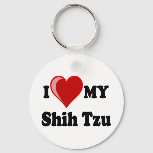 I Love (Heart) My Shih Tzu Dog Keychain