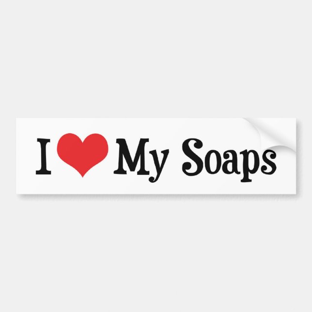 I Love Heart My Soaps - Soap Opera Lover Bumper Sticker (Front)