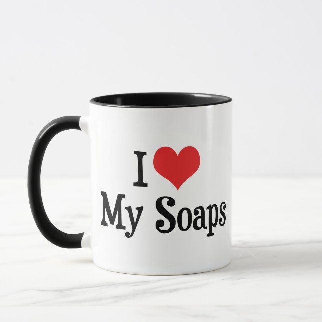 I Love Heart My Soaps - Soap Opera Lover Mug (Left)