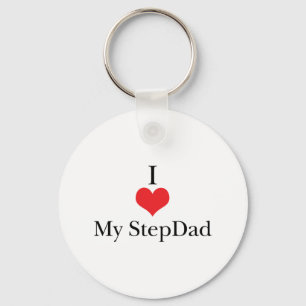 I Love (Heart) My StepDad Keychain