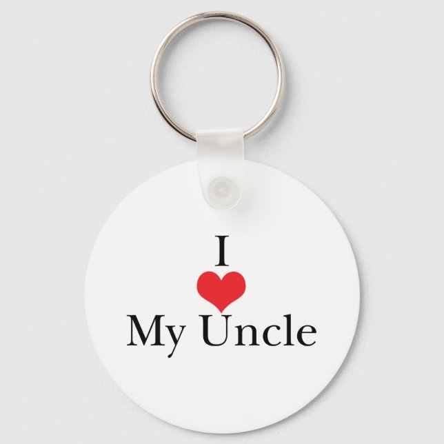 I Love (Heart) My Uncle Keychain (Front)