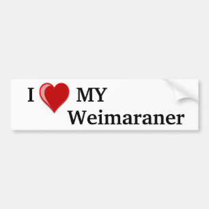 I Love (Heart) My Weimaraner Dog Bumper Sticker