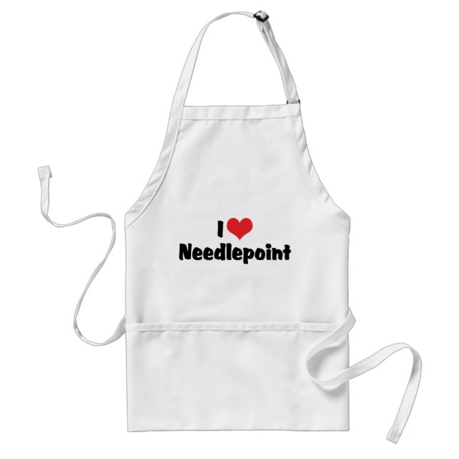 I Love Heart Needlepoint Standard Apron (Front)