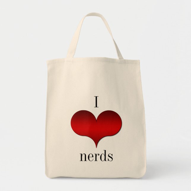 I Love (Heart) Nerds Tote Bag (Front)