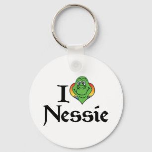 I Love Heart Nessie - Loch Ness Monster Keychain