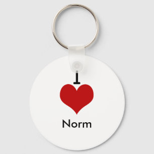 I Love (heart) Norm Keychain