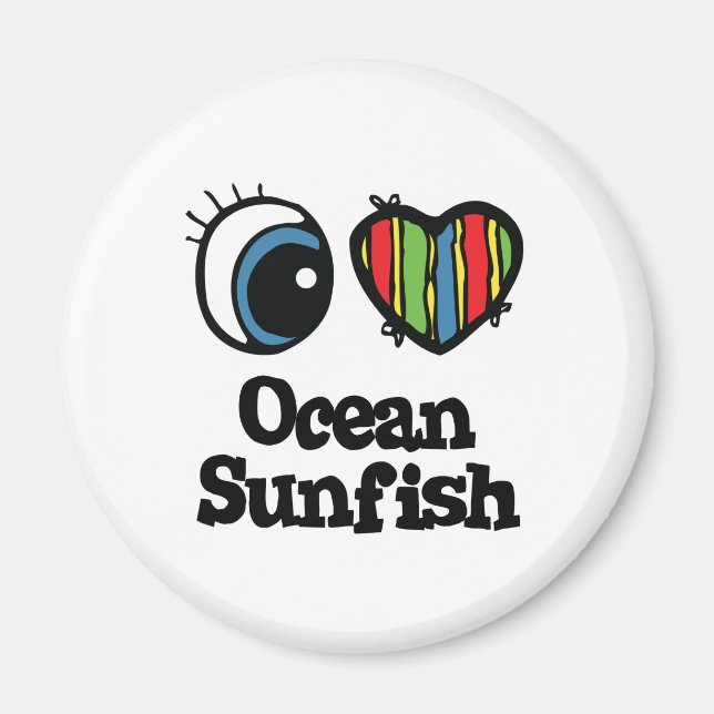 I Love (Heart) Ocean Sunfish Magnet (Front)