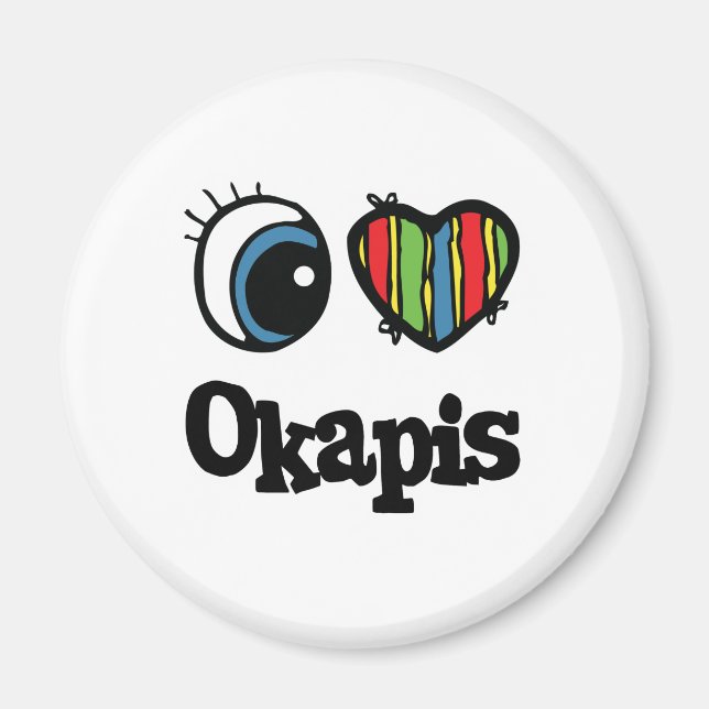 I Love (Heart) Okapis Magnet (Front)