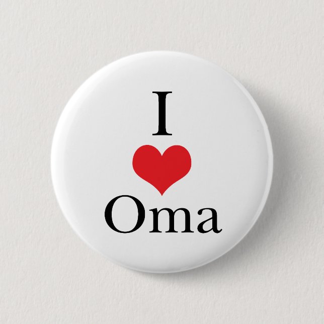 I Love (Heart) Oma 2 Inch Round Button (Front)