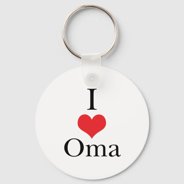 I Love (Heart) Oma Keychain (Front)