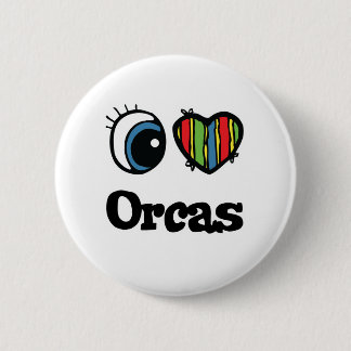 I Love (Heart) Orcas 2 Inch Round Button