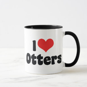 I Love Heart Otters Mug