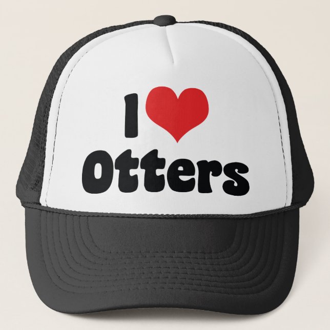 I Love Heart Otters Trucker Hat (Front)
