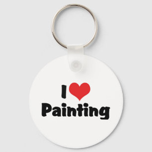 I Love Heart Painting - Artist Art Lover Keychain