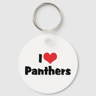 I Love Heart Panthers Keychain