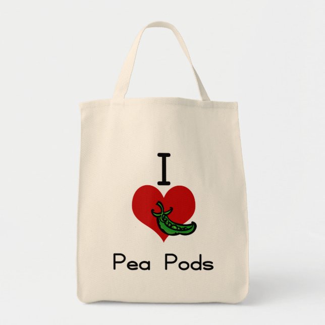 I love-heart pea pod tote bag (Front)
