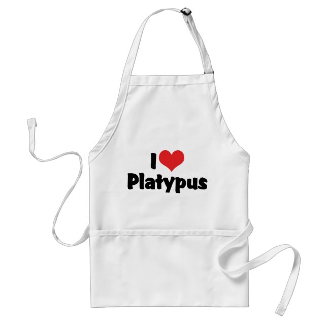I Love Heart Platypus Standard Apron (Front)