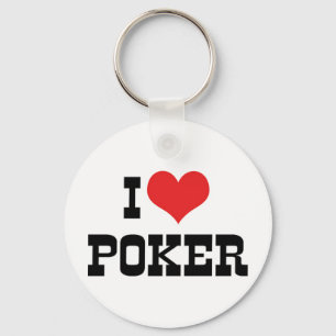 I Love Heart Poker - Texas Holdem Lover Keychain