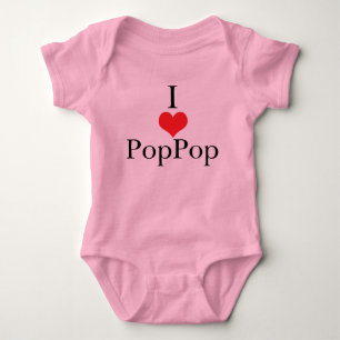 I Love (Heart) PopPop Baby Bodysuit