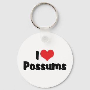 I Love Heart Possums Keychain