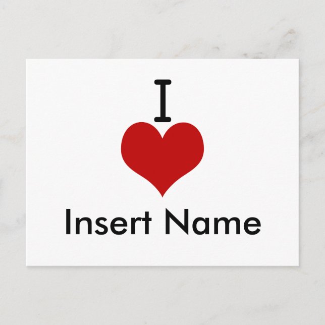 I Love (heart) Postcard (Front)