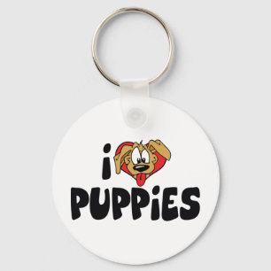 I Love Heart Puppies - Dog Lover Keychain