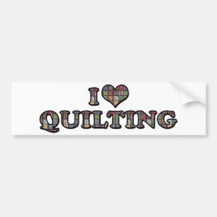 I Love Heart Quilting - Sewing Quilter Bumper Sticker