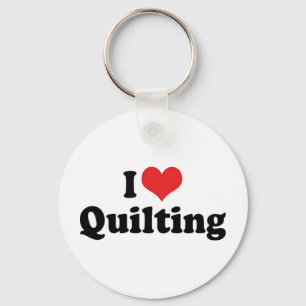 I Love Heart Quilting - Sewing Quilter Keychain