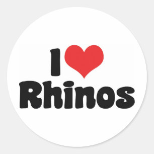 I Love Heart Rhinos - Rhinoceros Lover Classic Round Sticker