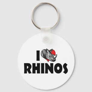 I Love Heart Rhinos - Rhinoceros Lover Keychain