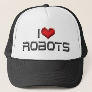 I Love Heart Robots - Robotics Lover Trucker Hat