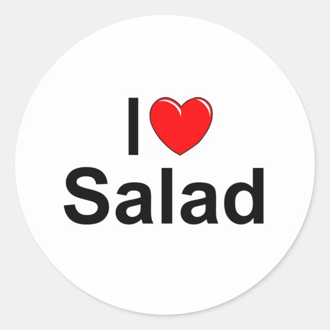 I Love (Heart) Salad Classic Round Sticker (Front)