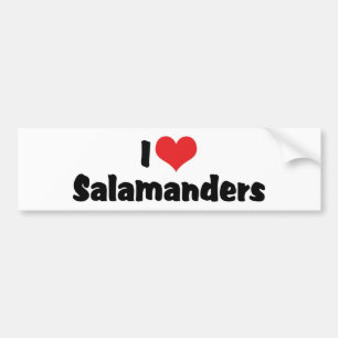 I Love Heart Salamanders Bumper Sticker