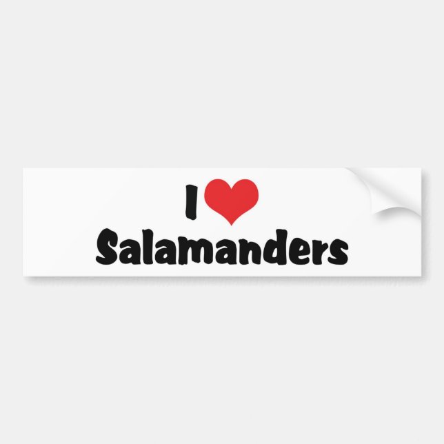 I Love Heart Salamanders Bumper Sticker (Front)