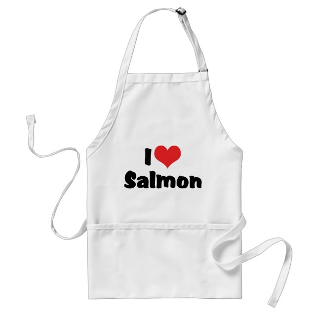 I Love Heart Salmon - Fish Lover Standard Apron (Front)