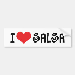 I Love Heart Salsa Bumper Sticker