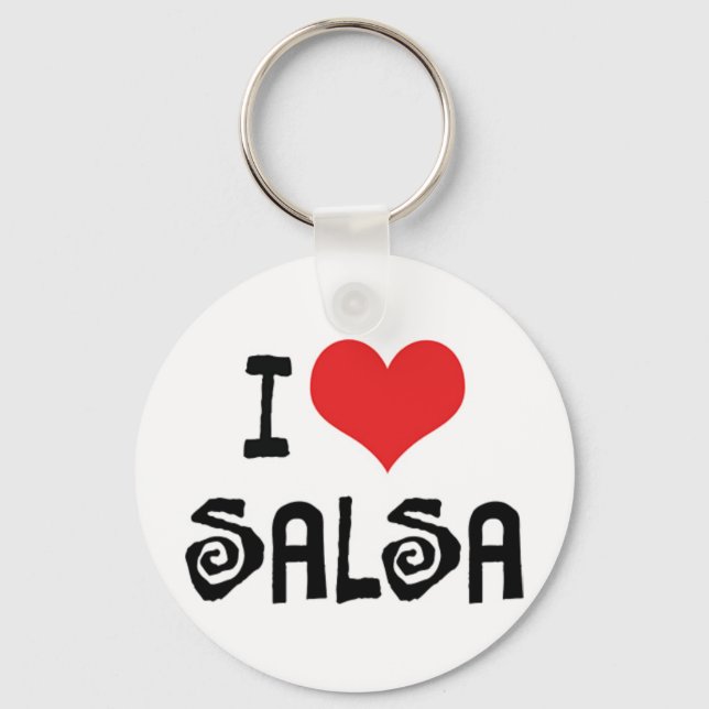 I Love Heart Salsa Keychain (Front)