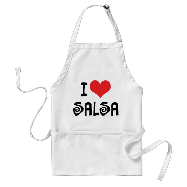I Love Heart Salsa Standard Apron (Front)