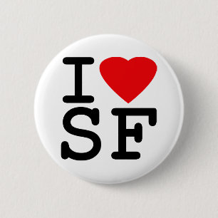 I Love Heart San Francisco 2 Inch Round Button