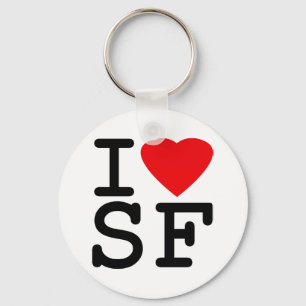 I Love Heart San Francisco Keychain