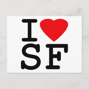 I Love Heart San Francisco Postcard