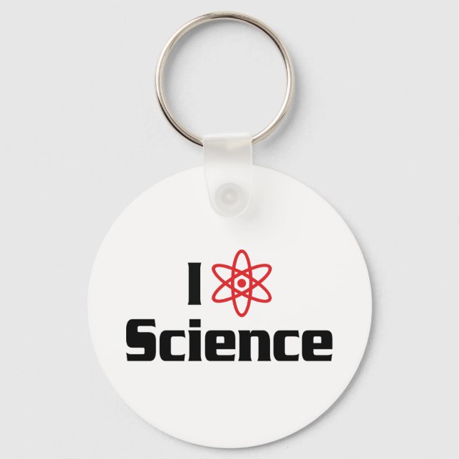 I Love Heart Science - Nuclear Physics Scientist Keychain (Front)