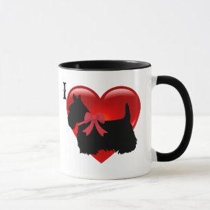 I love/heart Scottish Terrier, big red heart Mug