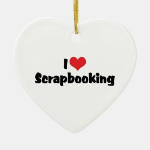 I Love Heart Scrapbooking -Scrapbook Lover Ceramic Ornament